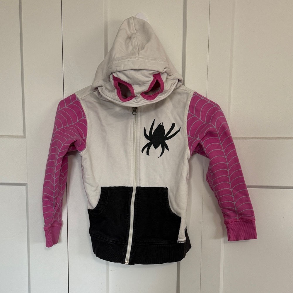 Hanna Andersson Pink and White Spider Hoodie
